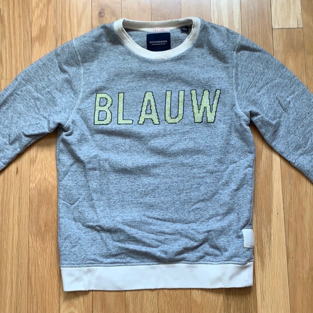 Scotch & Soda Grey “BLAUW” Crewneck Sweater
